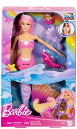 Mattel Barbie Meerjungfrau Puppe - Farbwechselndes Haar - Barbie Fantasie Spielzeug