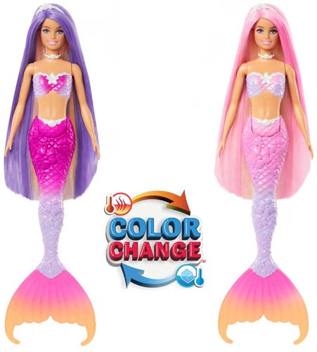 Mattel Barbie Meerjungfrau Puppe - Farbwechselndes Haar - Barbie Fantasie Spielzeug-3