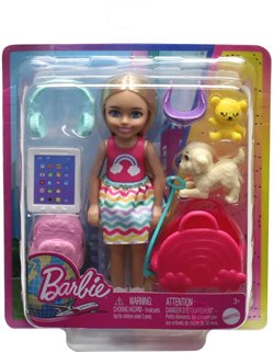 Mattel Barbie Chelsea Reisepuppe mit Hund und Zubehör - Minipuppe