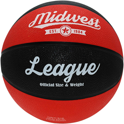 Midwest Basketball Gummi schwarz rot Größe 3 - Basketball für Vereine