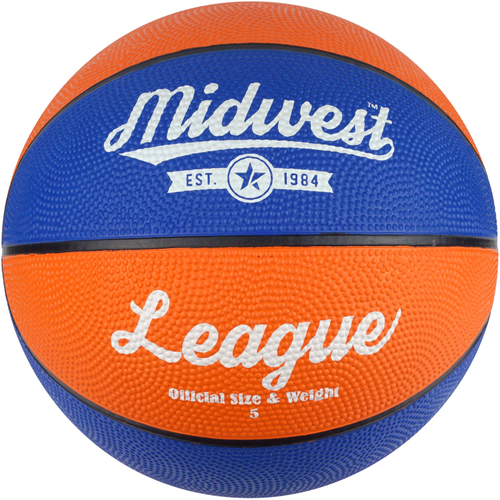 Midwest Basketball Gummi orange-blau Größe 5 Indoor Outdoor Spielball
