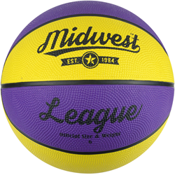Midwest Basketball League lila-gelb Größe 6 Gummiball für Vereine