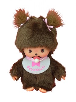 Monchhichi Kuschelpuppe Bebichhichi Mädchen - braunes Plüsch - 16 cm