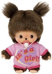 Monchhichi Puppe Bebichhichi Strampler It's a Girl 16cm Puppenspielzeug