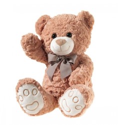 Heunec Beer met strik, bruin (40cm)