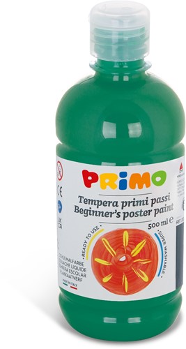 Gebrauchsfertige Plakatfarbe für Anfänger von Primo, 500-ml-Flasche mit Dosierkappe dunkelgrün