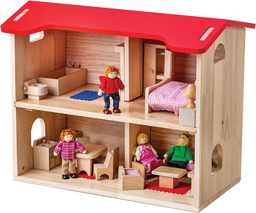 Bigjigs Puppenhaus komplett