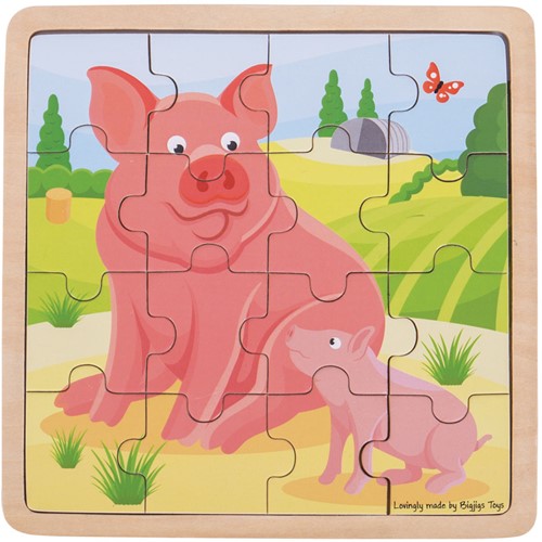 Bigjigs Schwein und Ferkel Puzzle