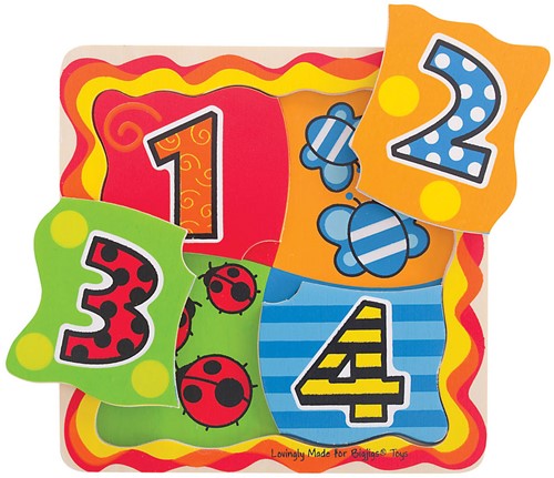 Bigjigs Zahlenpuzzle aus Holz - 4 Teile