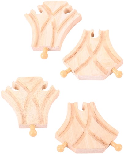 Bigjigs Schienen Kurze Kurve - 4 Stück