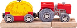 Bigjigs Roter Traktor und Waggon (4)