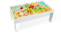 BigJigs Holz Eisenbahnset - Spiel- und Aktivitätstisch für Kinder