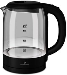 Blaumann Wasserkocher schwarz silber 1,7L mit Filter und Antirutsch