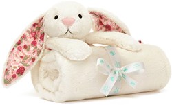 Jellycat Schmusetuch Blossom Cream Bunny Berry für Babys