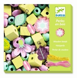 Djeco Holzperlen Set - Blumen und Blätter Schmuck basteln