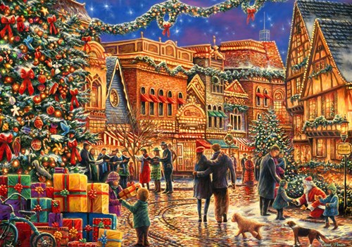 Bluebird Puzzle Weihnachtsmotiv Christmas at the Town Square - 2000 Teile