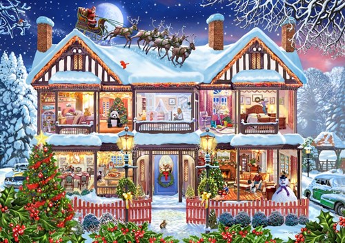 Bluebird Puzzle Weihnachts-Puzzle Christmas House - 2000 Teile Karton