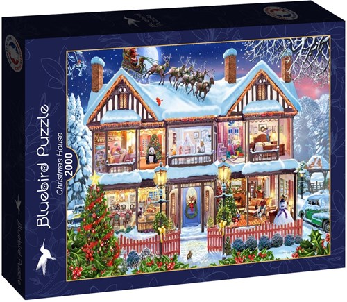 Bluebird Puzzle Weihnachts-Puzzle Christmas House - 2000 Teile Karton-2