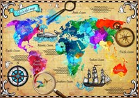 Bluebird Puzzle bunte Weltkarte Puzzle - 2000 Teile