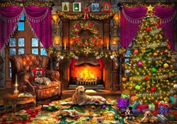 Bluebird Puzzle Weihnachts-Puzzle Cosy Christmas Room - 2000 Teile