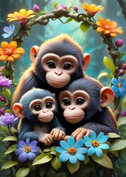 Bluebird Puzzle Puzzleteile süße Affen 300 Teile Karton