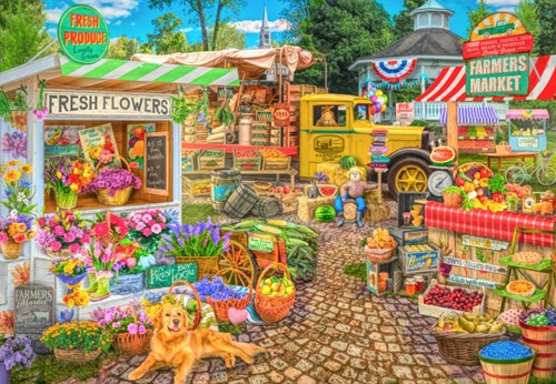 Bluebird Puzzle Farmers Market Spring Summer Season - 1000 Teile