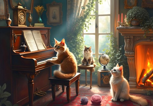 Bluebird Puzzle Katzenpuzzle Feline Concerto - 1000 Teile