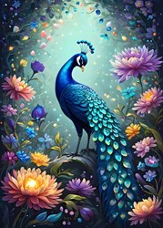 Bluebird Puzzle Legespiel Flowers & Peacock - 500 Teile - buntes Spielzeug