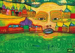Bluebird Puzzle Hundertwasser - Irinaland over the Balkans, 1969 -  Teile