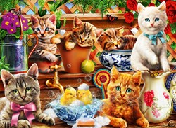 Bluebird Puzzle Puzzlemotiv Kittens in the Potting Shed - 3000 Teile