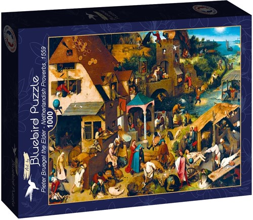 Bluebird Puzzle Kunstpuzzle Pieter Bruegel the Elder Niederländische Sprichwörter 1000 Teile-2