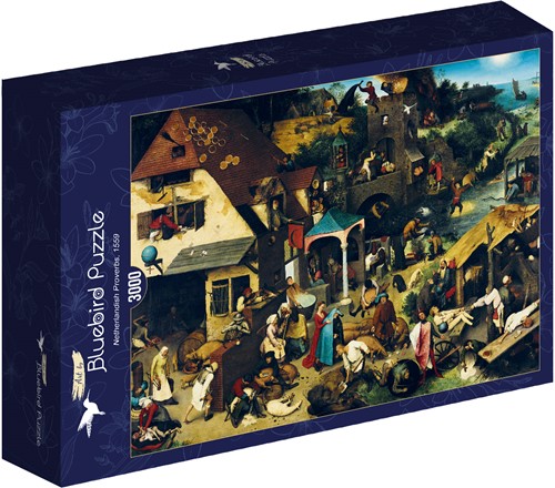 Bluebird Puzzle Pieter Bruegel - Die niederländischen Sprichwörter, 1559 - 3000 Teile-2