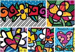 Bluebird Puzzle Puzzle Romero Britto Collage Hearts and Flowers 1500 Teile
