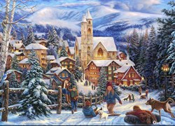 Bluebird Puzzle Puzzle Sledding To Town - 1500 Teile Kunst