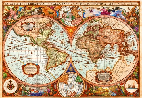 Bluebird Puzzle Vintage Map - 1000 Teile