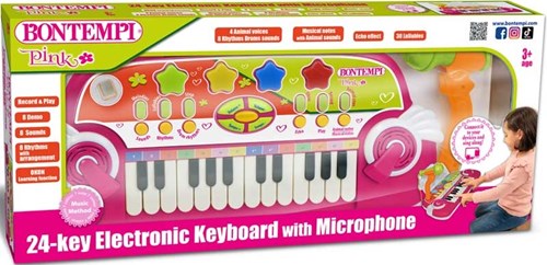 Bontempi Keyboard Spielzeug 24 Tasten mit Mikrofon Musikspaß