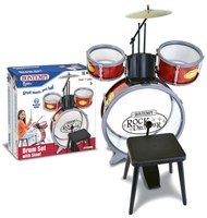 Bontempi Schlagzeug Spielzeug mit Hocker - Musikinstrument für Kinder