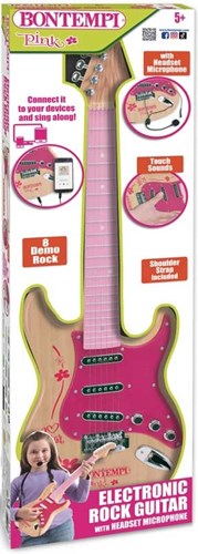 Bontempi elektronische Gitarre - Spielzeuggitarre mit Mikrofon und Schultergurt