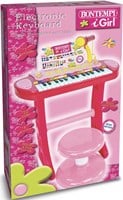 Bontempi Keyboard Spielzeug mit Mikrofon und Hocker - rosa - Musik-2