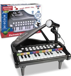 Bontempi elektronische Klavier Spielzeug mit Mikrofon - schwarz - Musik