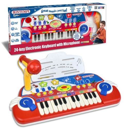 Bontempi Keyboard Spielzeug elektronisch Klavier 24 Tasten mehrfarbig