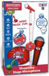 Bontempi Spielzeugmikrofon Showtime Stage mit Musikanschluss - weiß