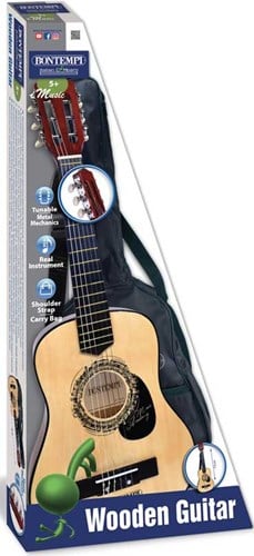 BONTEMPI WOODEN GUITAR 75 CM WITH SHOULDER STRAP AND CARRY-B