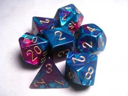 Chessex Chessex Gemini lila teal gold Polydice Würfelset 7 Stück