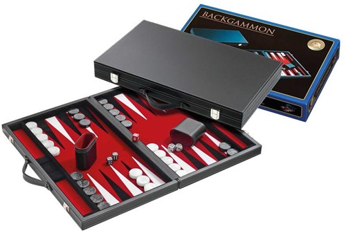 Philos Backgammon-Koffer, groß, Standard (rot)