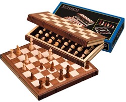 Philos 2705 - Schach, Schachspiel, Reiseschach Buchform, Feld 32 mm, Königshöhe 60 mm, aus Holz mit Magnetverschluss