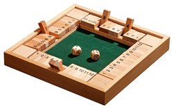 Philos Shut the Box 12 Holz Würfelspiel für Kinder und Erwachsene