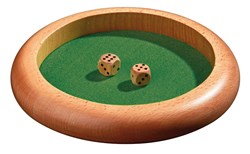 Philos Würfelspiel Würfelschale - Holzwürfelbecher mit Filz