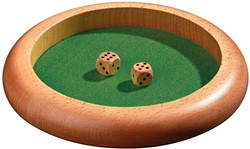 Philos Würfelspiel Würfelschale - Holzwürfelbecher mit Filz