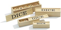 Philos Holz Würfelspiel Set 20mm im Holzetui - 5 Stück